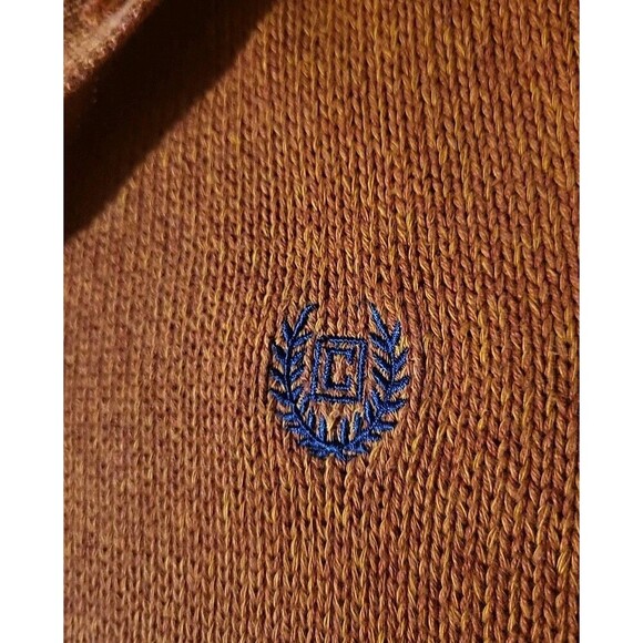 Ralph Lauren Chaps Mens M Henley Pullover Knit Sweater Academia- Dad Elbow Patch - Picture 4 of 11